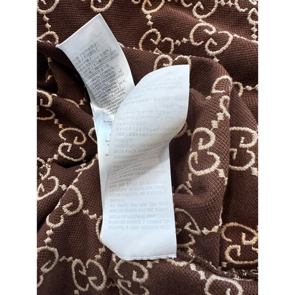 Gucci Brown & Tan GG Monogram Polo T-Shirt - Picture 7 of 7